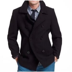 J.Crew Bayswater Wool Peacoat Dark Gray Men’s Size Large Tall Thinsulate Liner